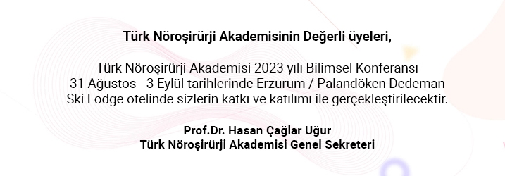 Türk Nöroşirürji Akademisi 2023 yılı Bilimsel Konferansı